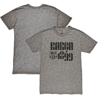 Men's 1863FC  Heather Gray Barcelona Retro Vibes Twisted Tri-Blend Slub T-Shirt