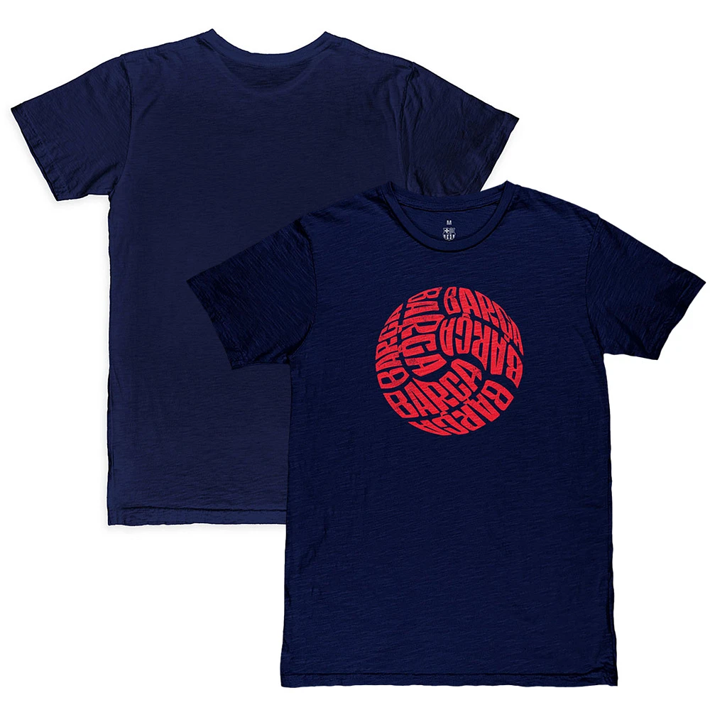 Men's 1863FC Navy Barcelona Lettering Ball Slub T-Shirt