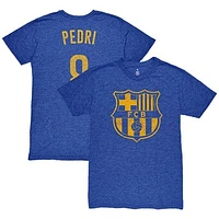 Men's 1863FC Pedri Heather Royal Barcelona Player Name & Number Twisted Tri-Blend Slub T-Shirt