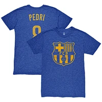 Men's 1863FC Pedri Heather Royal Barcelona Player Name & Number Twisted Tri-Blend Slub T-Shirt