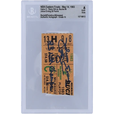 Julius Erving Philadelphia 76ers Autographed 1983 NBA Eastern Conference Finals Game 3 Beckett Fanatics Witnessed Authenticated Ticket Stub with "83 NBA Champs" Inscription