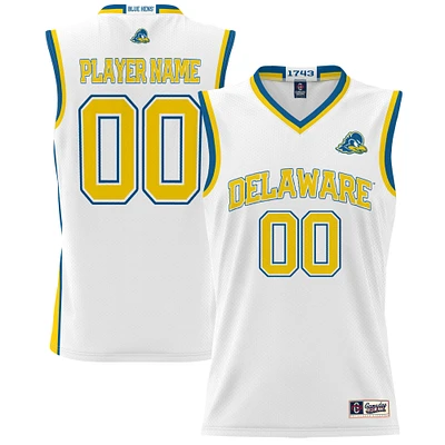 Men's GameDay Greats White Delaware Fightin' Blue Hens NIL Pick-A-Player Basketball Jersey