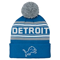 Preschool Blue Detroit Lions Jacquard Cuffed Knit Hat with Pom