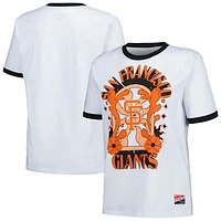 Women's New Era White San Francisco Giants Oversized Ringer T-Shirt