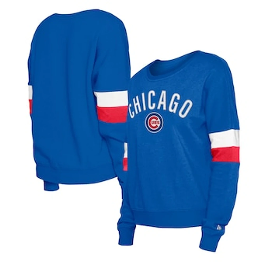 Women's New Era Royal Chicago Cubs Game Day Crew Pullover Sweatshirt