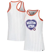 Girls Youth New Era White Houston Astros Pinstripe Tank Top