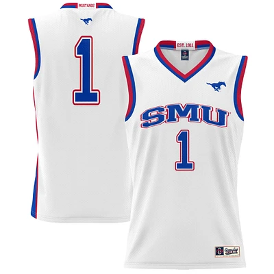 Youth GameDay Greats #1 White SMU Mustangs Lightweight Basketball Jersey