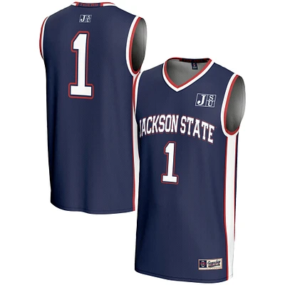 Youth GameDay Greats #1 Navy Jackson State Tigers Lightweight Basketball Jersey