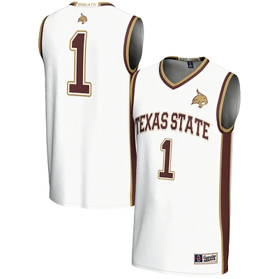 Youth GameDay Greats #1 White Texas State Bobcats Lightweight Basketball Jersey