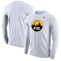 Men's Nike White Missouri Tigers Mizzou St. Louis Long Sleeve Shooting T-Shirt