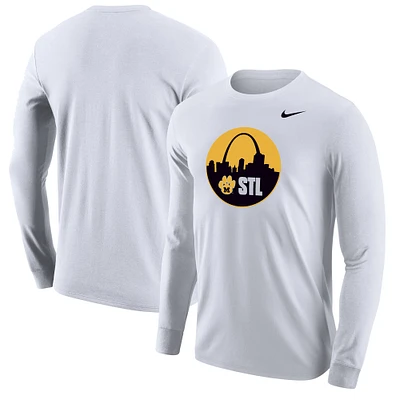 Men's Nike White Missouri Tigers Mizzou St. Louis Long Sleeve Shooting T-Shirt