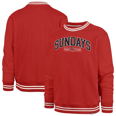 Men's '47 Red Atlanta Falcons Sundays Clubhouse View Sierra Fleece Pullover Sweatshirt