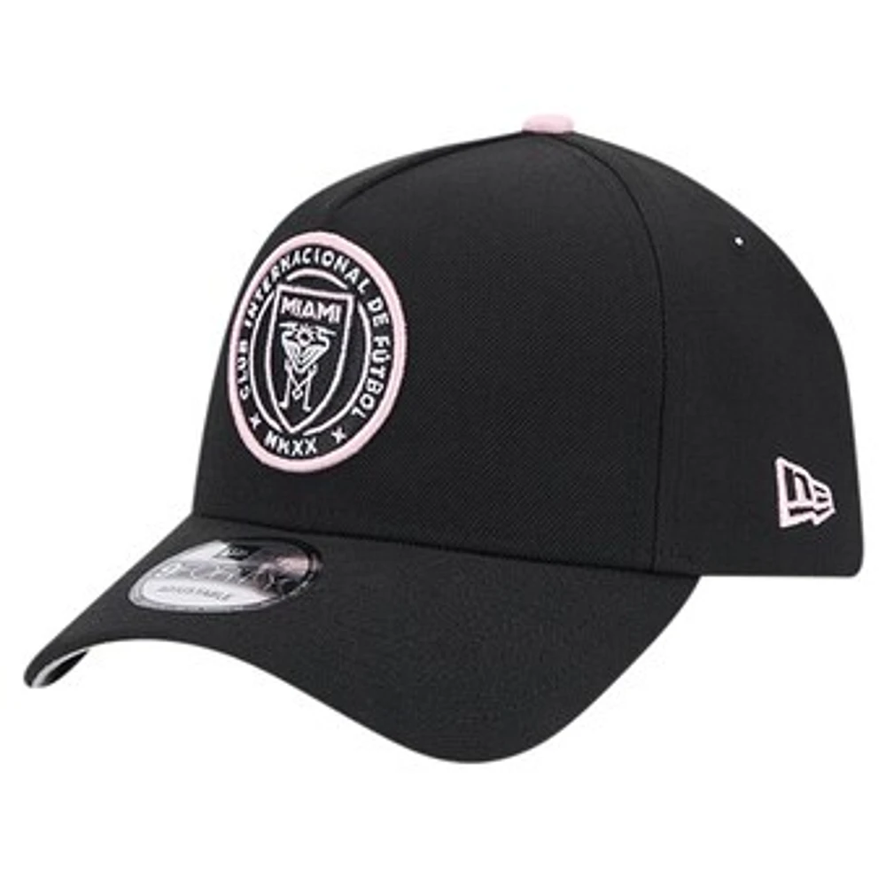 Men's New Era Black Inter Miami CF 2024 Kick Off Collection 9FORTY A-Frame Adjustable Hat