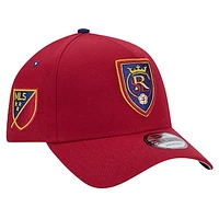 Men's New Era Red Real Salt Lake 2024 Kick Off Collection 9FORTY A-Frame Adjustable Hat