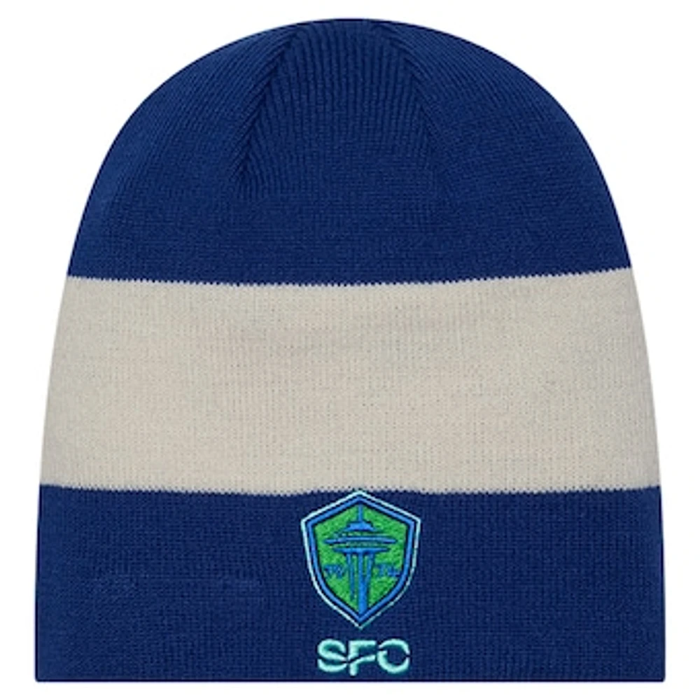 Men's New Era Blue Seattle Sounders FC 2024 Kick Off Collection Knit Beanie