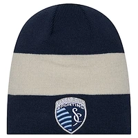 Men's New Era Navy Sporting Kansas City 2024 Kick Off Collection Knit Beanie