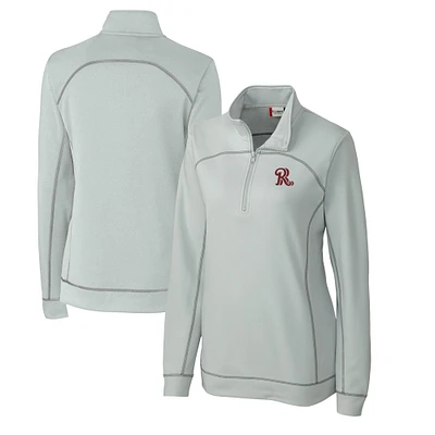 Women's Cutter & Buck Gray Frisco RoughRiders Clique Helsa Performance Half-Zip Sweatshirt