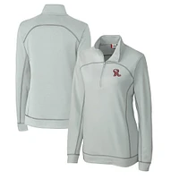 Women's Cutter & Buck Gray Frisco RoughRiders Clique Helsa Performance Half-Zip Sweatshirt