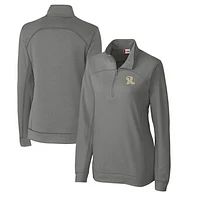 Women's Cutter & Buck Gray Frisco RoughRiders Clique Helsa Performance Half-Zip Sweatshirt