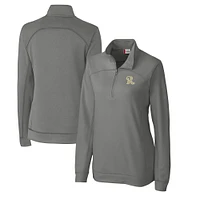Women's Cutter & Buck Gray Frisco RoughRiders Clique Helsa Performance Half-Zip Sweatshirt