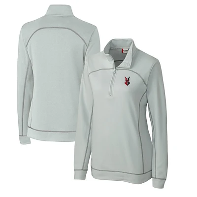 Women's Cutter & Buck Gray Indianapolis Indians Clique Helsa Performance Half-Zip Sweatshirt