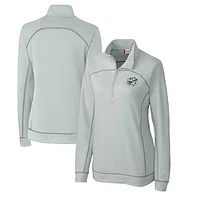 Women's Cutter & Buck Gray Omaha Storm Chasers Clique Helsa Performance Half-Zip Sweatshirt