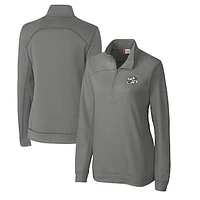 Women's Cutter & Buck Gray Omaha Storm Chasers Clique Helsa Performance Half-Zip Sweatshirt