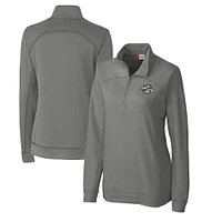 Women's Cutter & Buck Gray Omaha Storm Chasers Clique Helsa Performance Half-Zip Sweatshirt