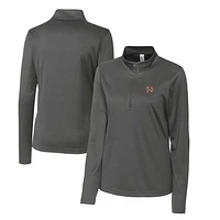 Women's Cutter & Buck  Steel Norfolk Tides Clique Spin Eco Performance Half-Zip