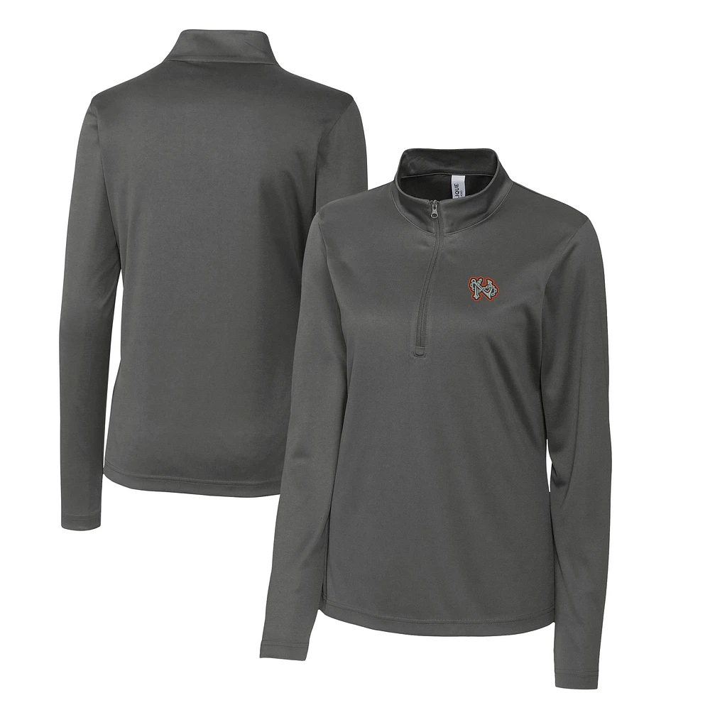 Women's Cutter & Buck Steel Norfolk Tides Clique Spin Eco Performance Half-Zip