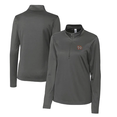 Women's Cutter & Buck  Steel Norfolk Tides Clique Spin Eco Performance Half-Zip