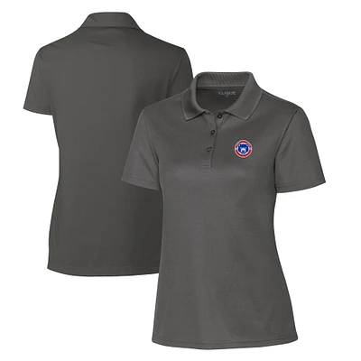 Women's Cutter & Buck  Steel South Bend Cubs Clique Spin Eco Performance Pique Polo