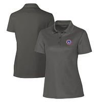 Women's Cutter & Buck  Steel South Bend Cubs Clique Spin Eco Performance Pique Polo