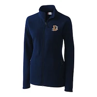 Women's Cutter & Buck  Navy Durham Bulls Clique Summit Performance Fleece Raglan Full-Zip Jacket