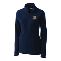 Women's Cutter & Buck  Navy Durham Bulls Clique Summit Performance Fleece Raglan Full-Zip Jacket