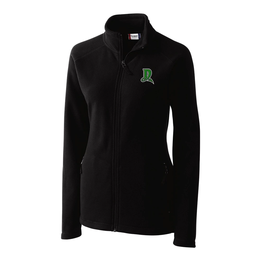Women's Cutter & Buck Black Dayton Dragons Clique Summit Performance Fleece Raglan Full-Zip Jacket