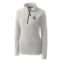 Women's Cutter & Buck  Silver New Hampshire Fisher Cats Clique Summit Performance Fleece Half-Zip Pullover Jacket