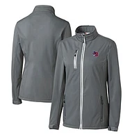 Women's Cutter & Buck  Steel Buffalo Bisons Clique Telemark Eco Stretch Softshell Full-Zip Jacket