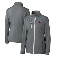 Women's Cutter & Buck  Steel Buffalo Bisons Clique Telemark Eco Stretch Softshell Full-Zip Jacket