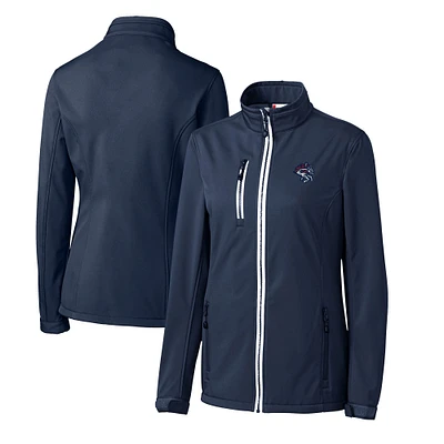 Women's Cutter & Buck  Navy Binghamton Rumble Ponies Clique Telemark Eco Stretch Softshell Full-Zip Jacket