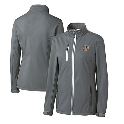 Women's Cutter & Buck  Steel Durham Bulls Clique Telemark Eco Stretch Softshell Full-Zip Jacket