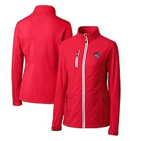 Women's Cutter & Buck  Red Binghamton Rumble Ponies Clique Telemark Eco Stretch Softshell Full-Zip Jacket