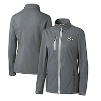 Women's Cutter & Buck  Steel Omaha Storm Chasers Clique Telemark Eco Stretch Softshell Full-Zip Jacket