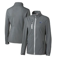 Women's Cutter & Buck  Steel West Michigan Whitecaps Clique Telemark Eco Stretch Softshell Full-Zip Jacket