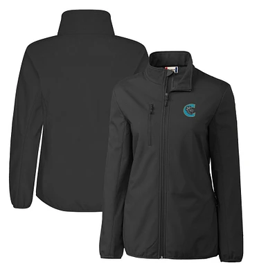 Women's Cutter & Buck Charlotte Knights Clique Trail Stretch Softshell Full-Zip Jacket