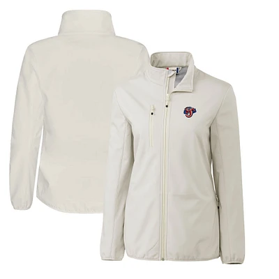 Women's Cutter & Buck  Gray Jacksonville Jumbo Shrimp Clique Trail Stretch Softshell Full-Zip Jacket