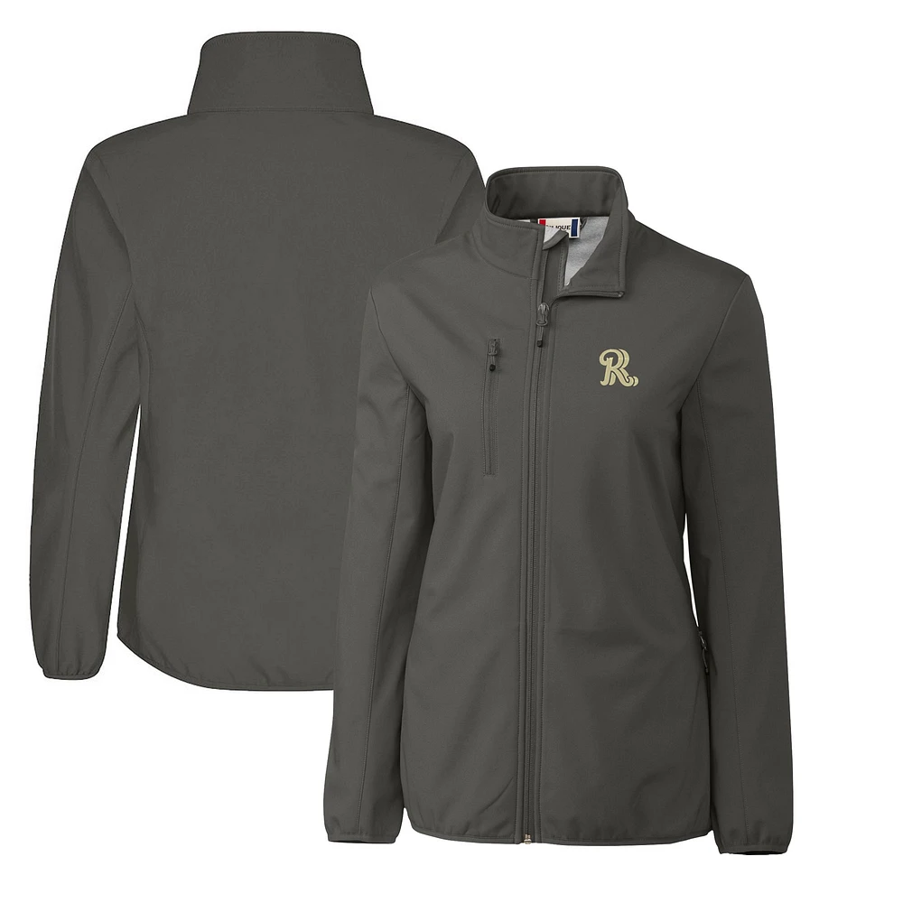 Women's Cutter & Buck Steel Frisco RoughRiders Clique Trail Stretch Softshell Full-Zip Jacket