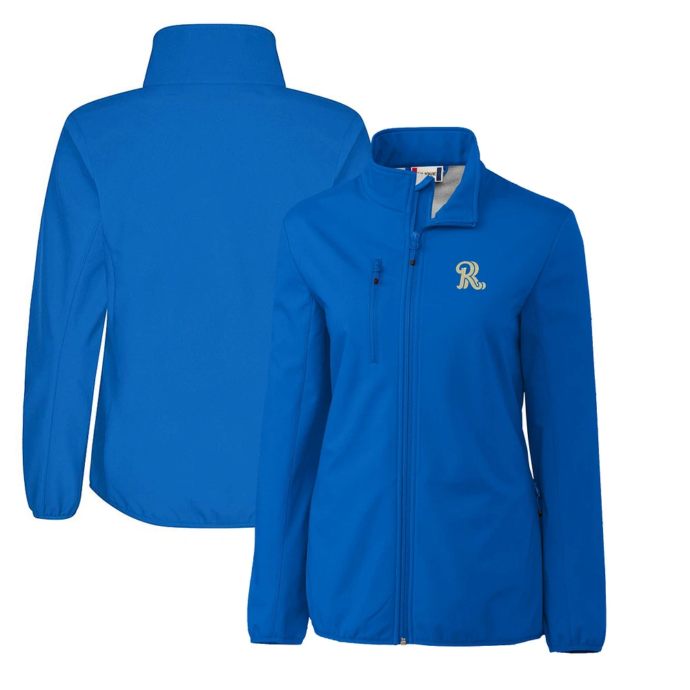 Women's Cutter & Buck Royal Frisco RoughRiders Clique Trail Stretch Softshell Full-Zip Jacket