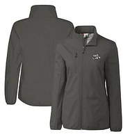 Women's Cutter & Buck  Steel Omaha Storm Chasers Clique Trail Stretch Softshell Full-Zip Jacket