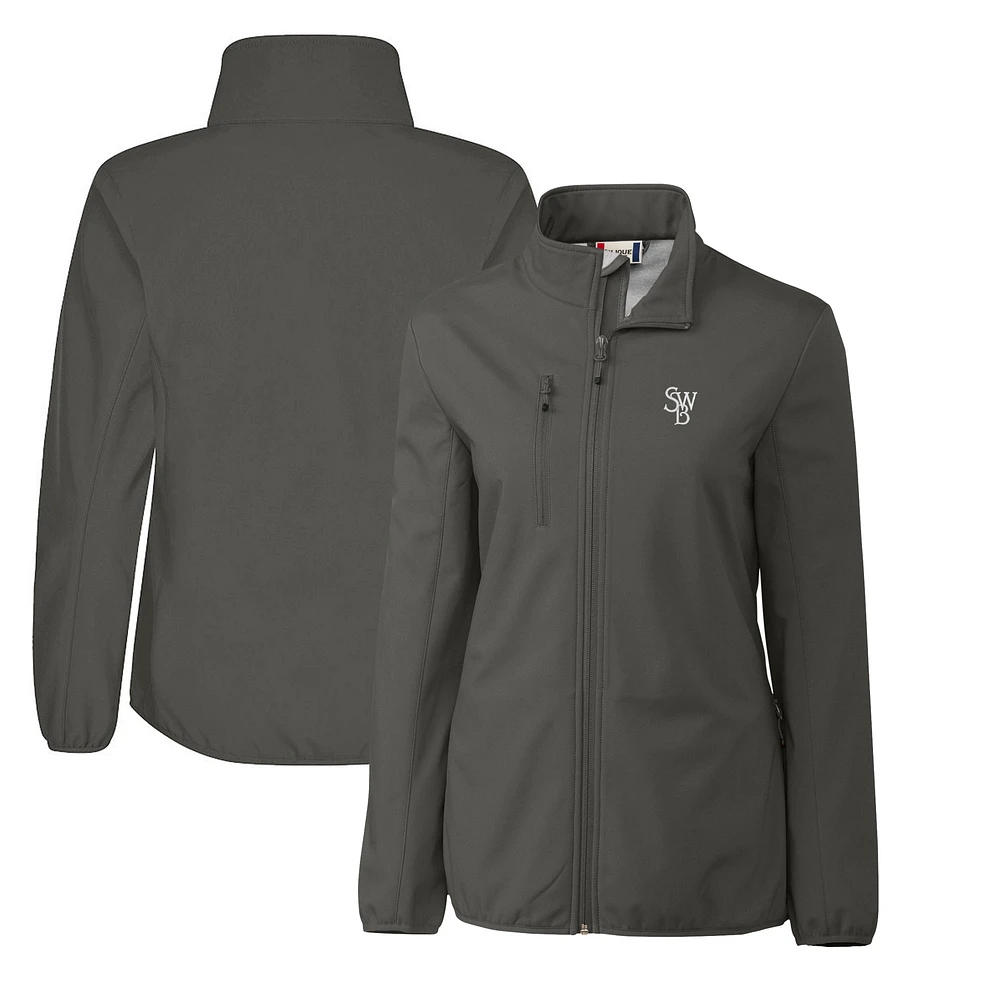 Women's Cutter & Buck Steel Scranton Wilkes-Barre RailRiders Clique Trail Stretch Softshell Full-Zip Jacket